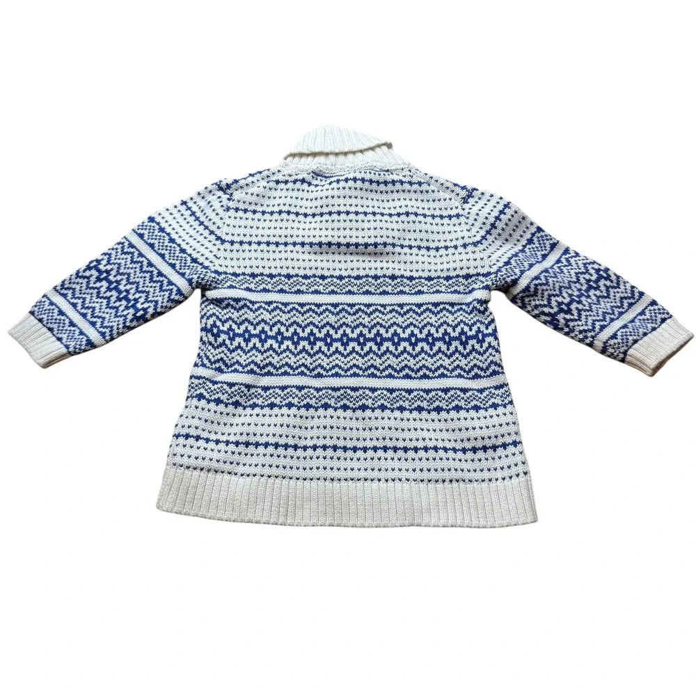 Janie and Jack Knit Shawl‎ Collar Fair Isle Grandpa Sweater Size 6-12 Months